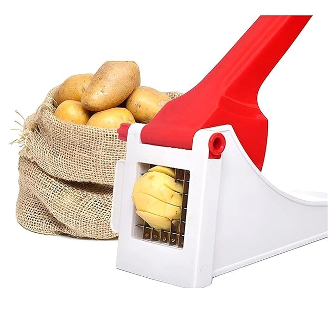 Heavy-Duty Vegetable Manual Chopper & French Fry Cutter | Premium Finger Chips Maker with Container
