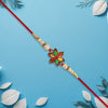 Multicolor Floral Rakhi With Pearl Beads And Red Thread  Festive Designer Bracelet For Raksha Bandhan