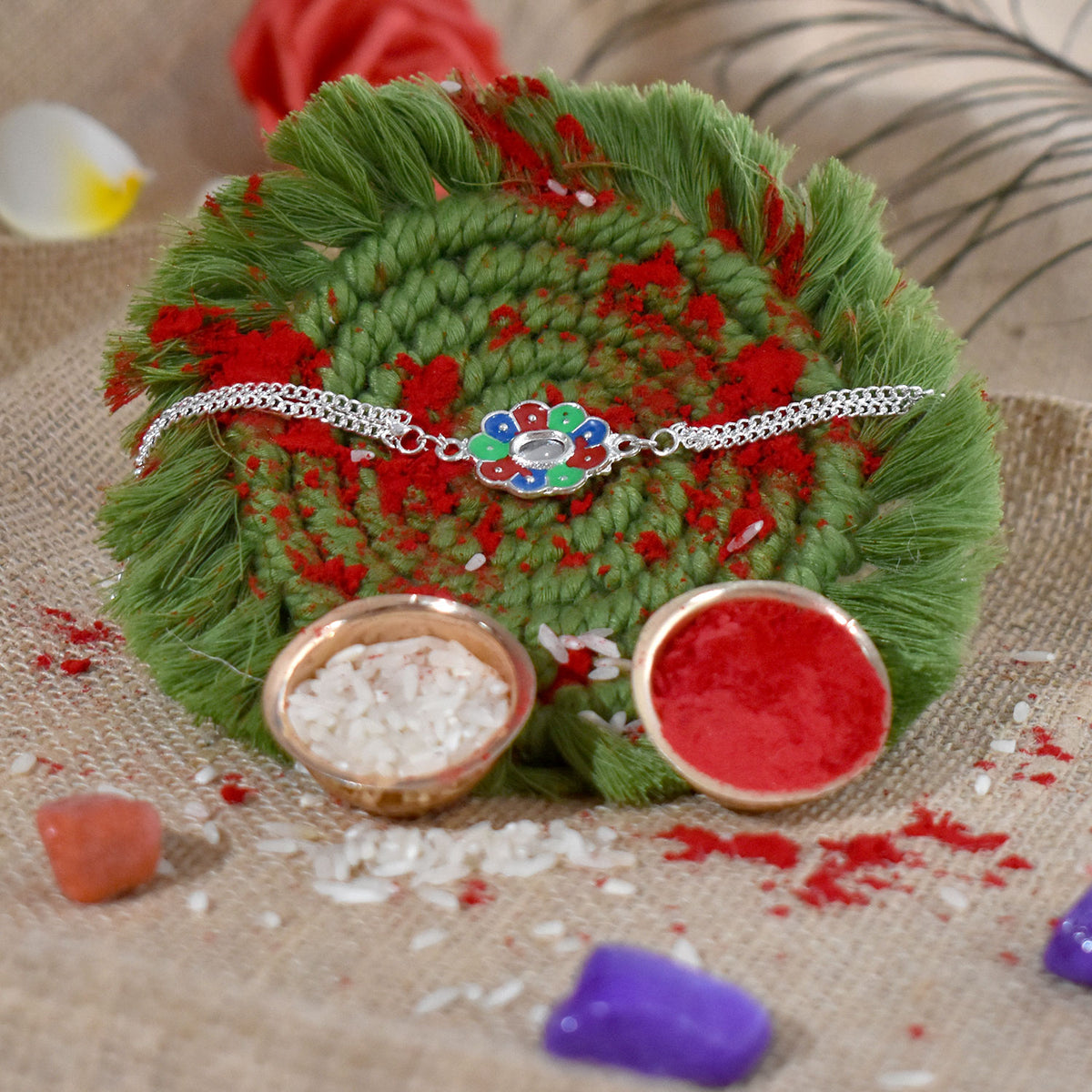 Color Full Flower Rakhi