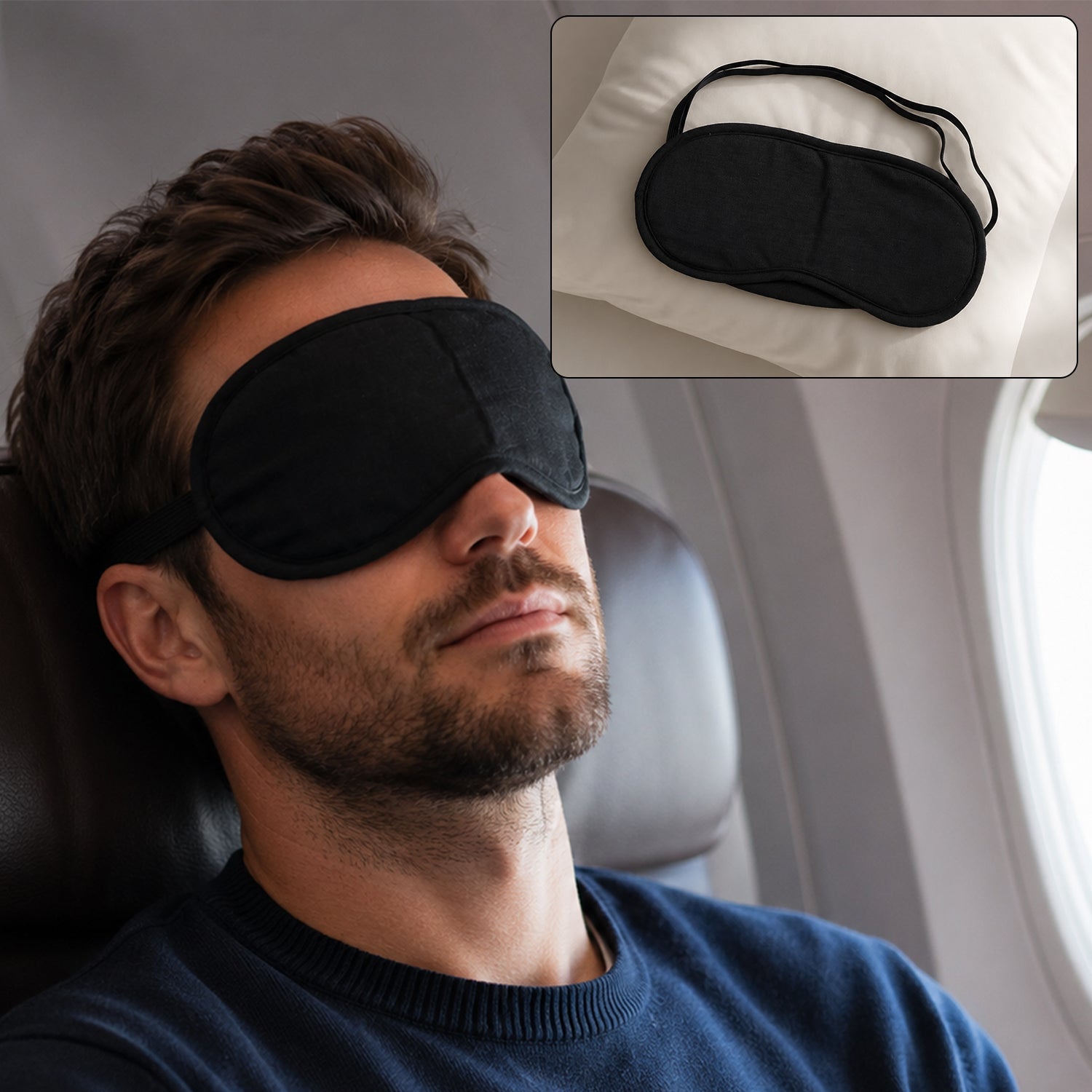 Soft Padded Sleeping Eye Mask With Elastic Strap For Travel And Relaxation (1 Pc)