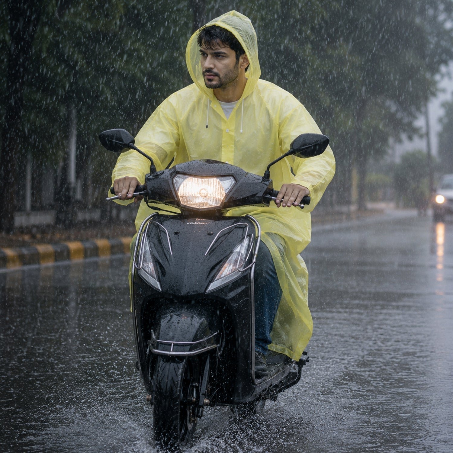 Eva Rain Coat  Lightweight Hooded Design For Monsoon