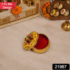 Mix Design Decorative Kankavati With Lid For Kumkum And Pooja Essentials (1 Pc)