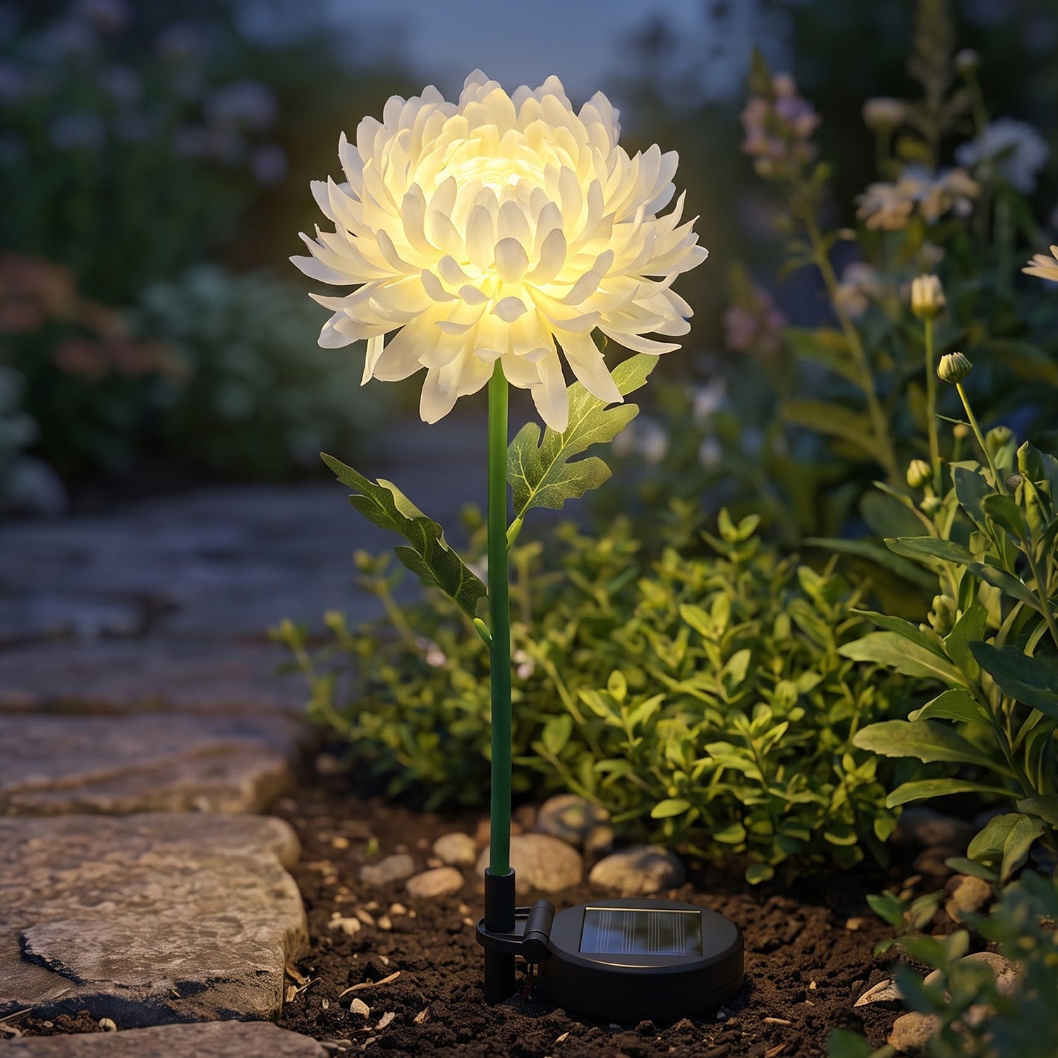 Solar Garden Flower Led Stake Light For Pathway Lawn And Outdoor Decor (1 Pc)