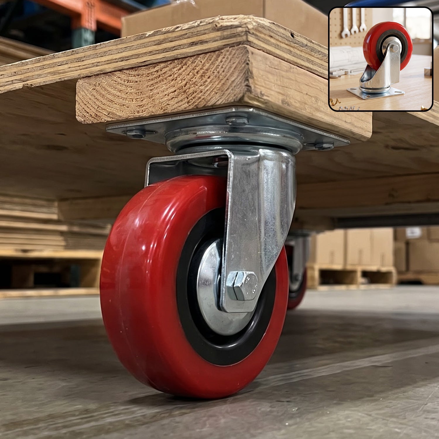 Heavy Duty Swivel Caster Wheel With Plate Mount For Trolley  Furniture (1 Pc)