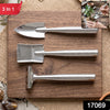 Stainless Steel 3 In 1 Garden Hand Tool Set Spade Rake And Fork (3 Pc Set)