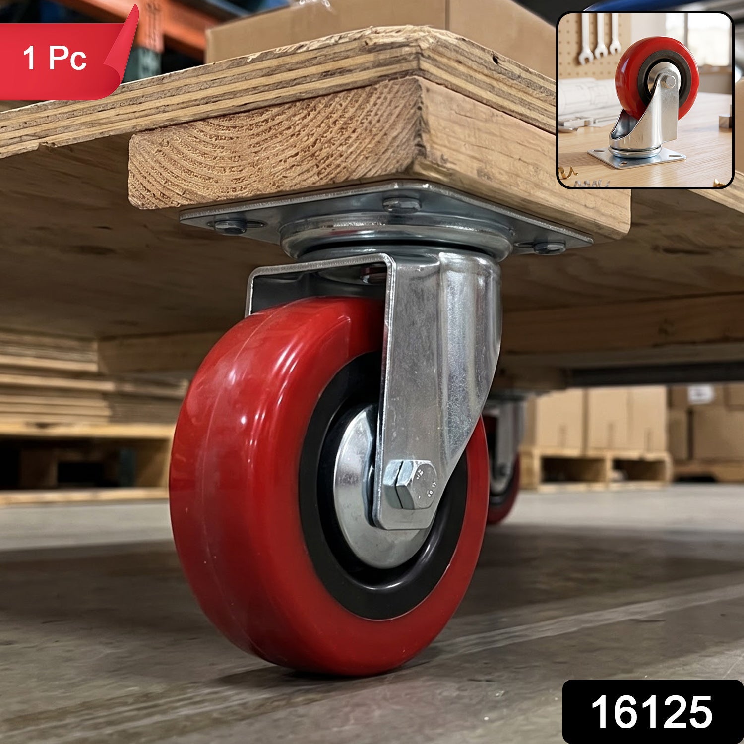 Heavy Duty Swivel Caster Wheel With Plate Mount For Trolley  Furniture (1 Pc)