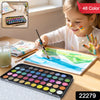 48 Color Solid Watercolor Palette Set With Brush For Art Painting (1 Set)