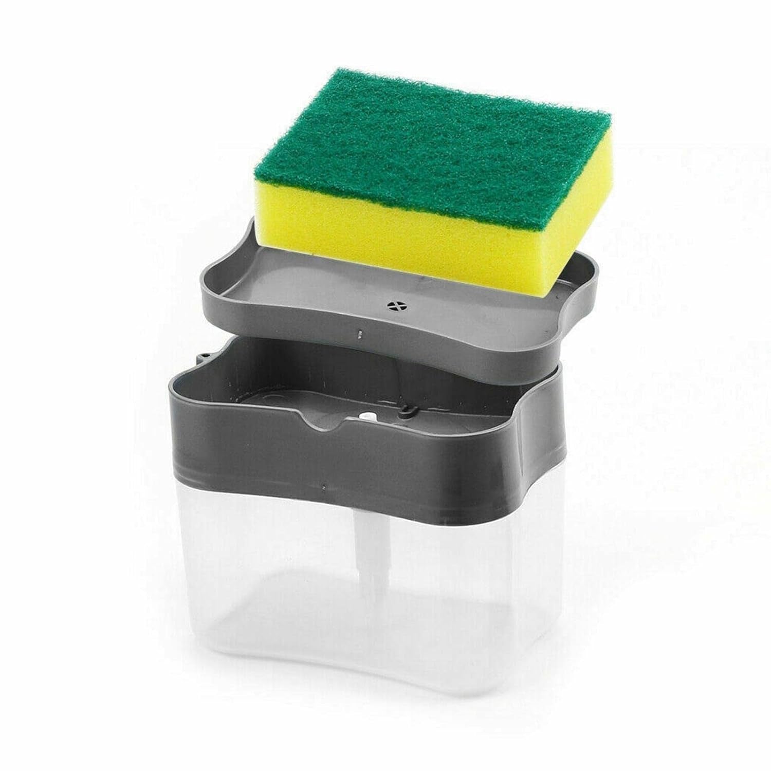 2 In 1 Soap Dispenser For Dishwasher Liquid Holder Liquid Dispenser Through Pump (1 Pc)