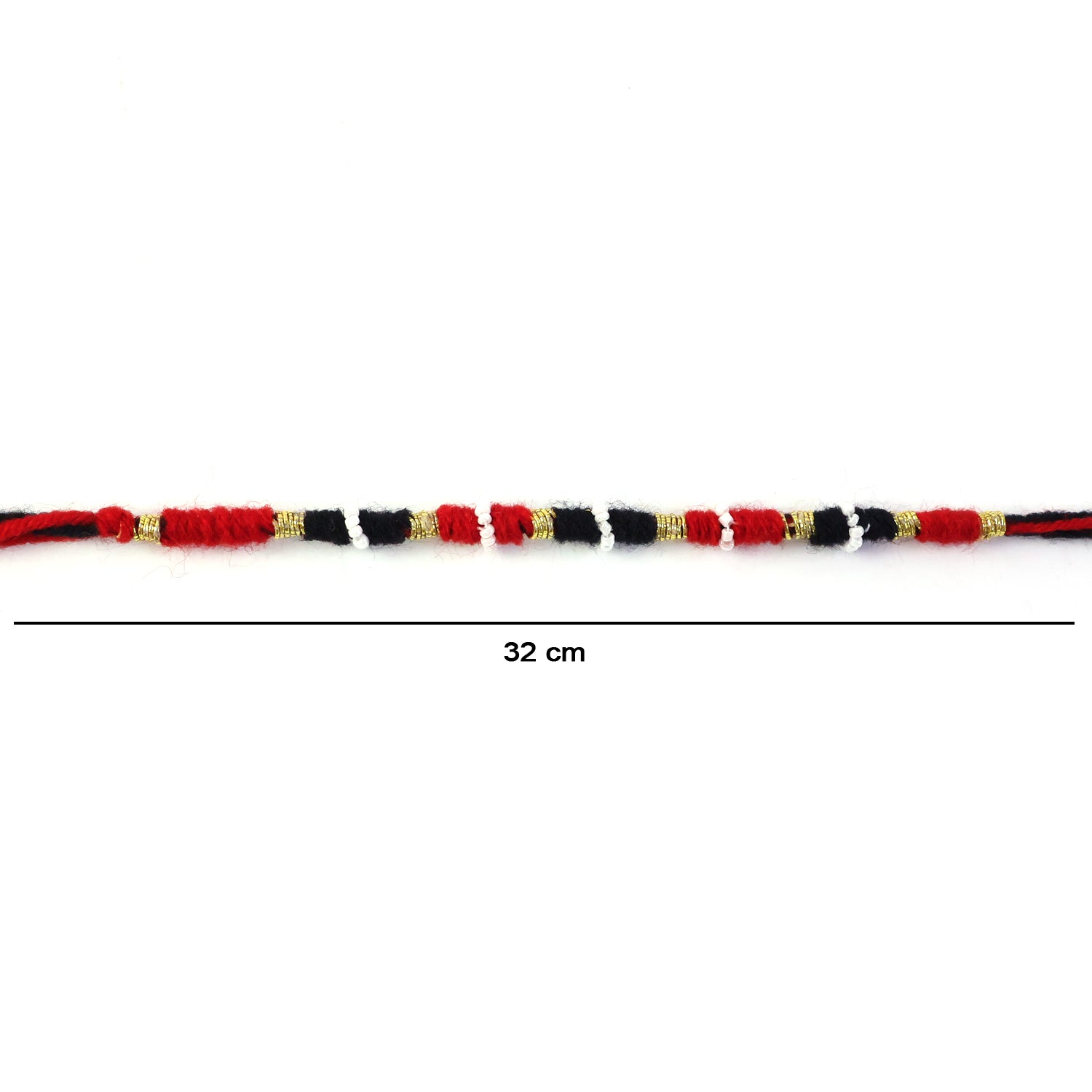 Traditional Handmade Red Black Thread Rakhi For Brother (1 Pc)